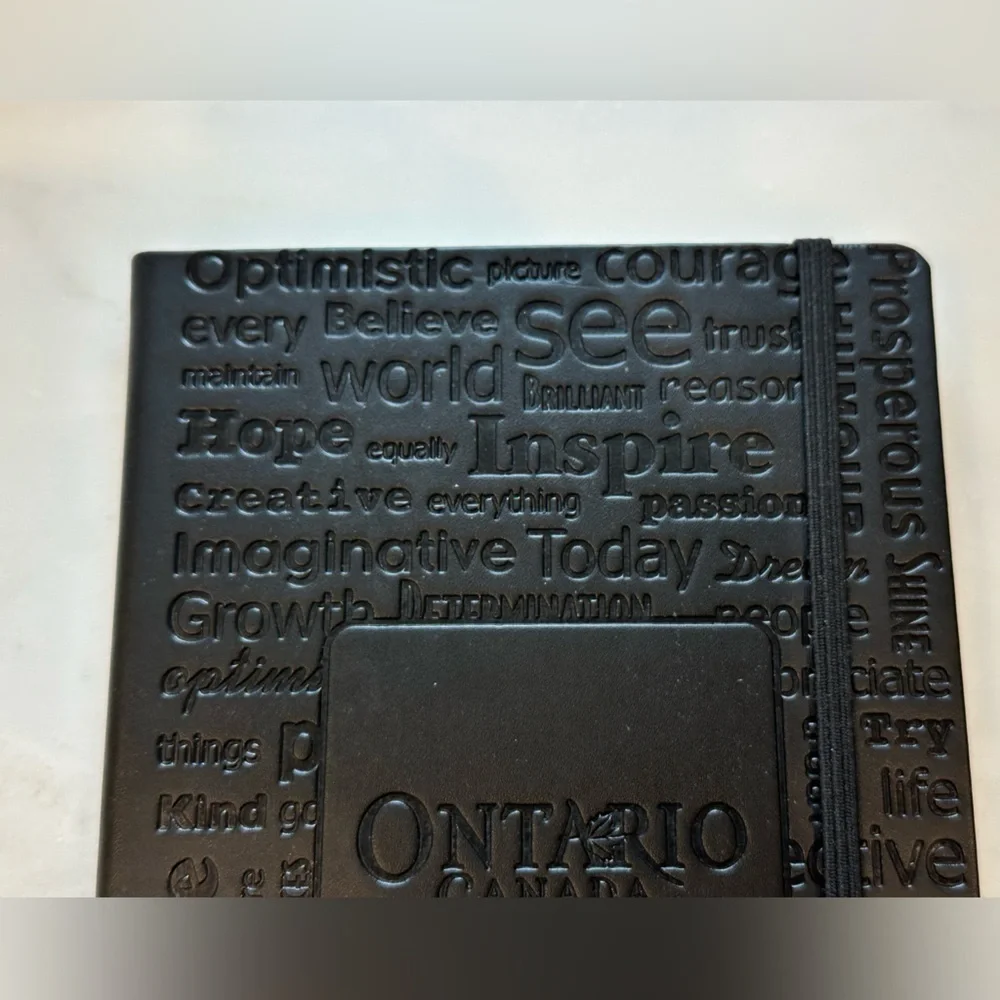 Black Embossed Ontario Canada Journal Notebook with Lined Paper